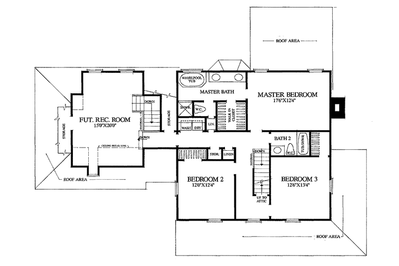 Home Plan - Floor Plan - Upper Floor for Traditional House Plan #137-356 - 3 bed, 2.5 bath