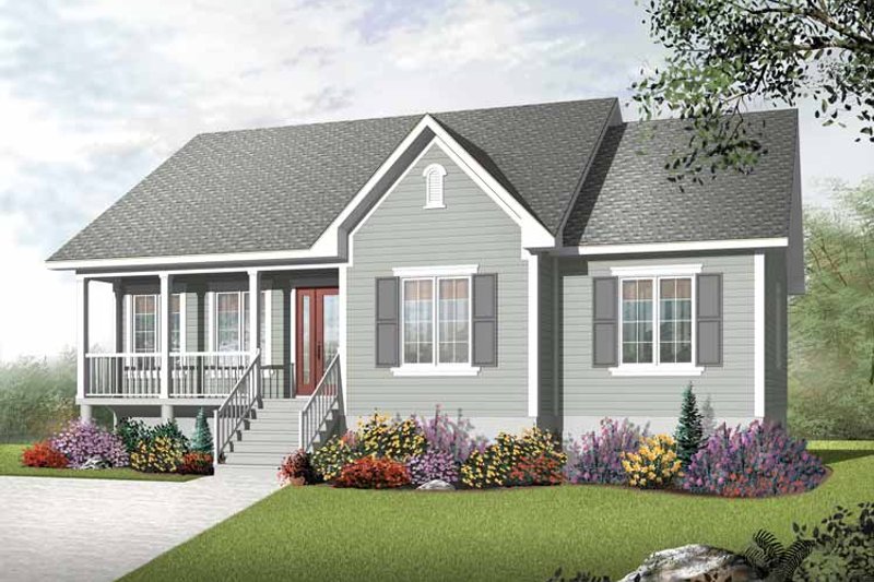 Home Plan - Exterior - Front Elevation 3 for Country House Plan #23-2400 - 3 bed, 1 bath