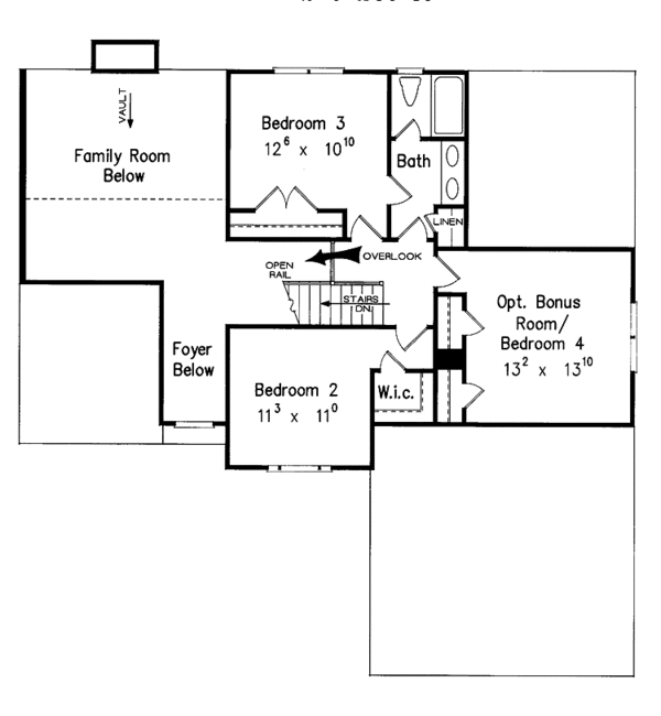 Home Plan - Colonial Floor Plan - Upper Floor Plan #927-550