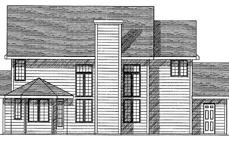 House Plan Design - Exterior - Rear Elevation for Traditional House Plan #70-1324 - 3 bed, 2.5 bath