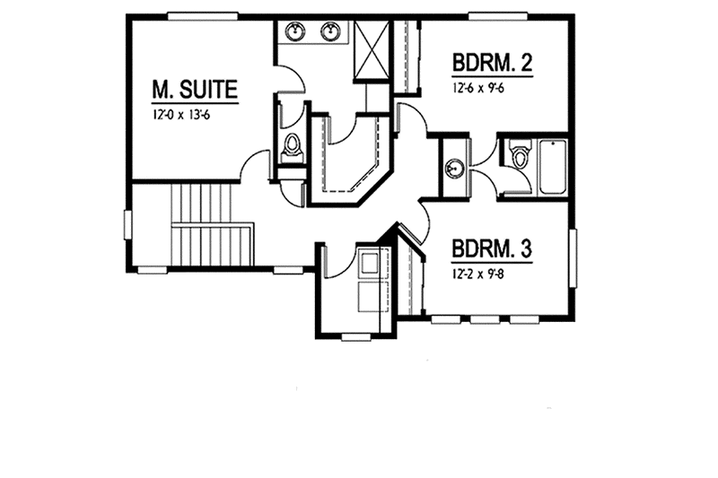 Architectural House Design - Floor Plan - Upper Floor for Contemporary House Plan #569-10 - 3 bed, 2.5 bath