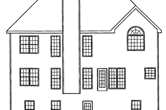 Exterior - Rear Elevation for Traditional House Plan #927-100 - 4 bed, 3 bath