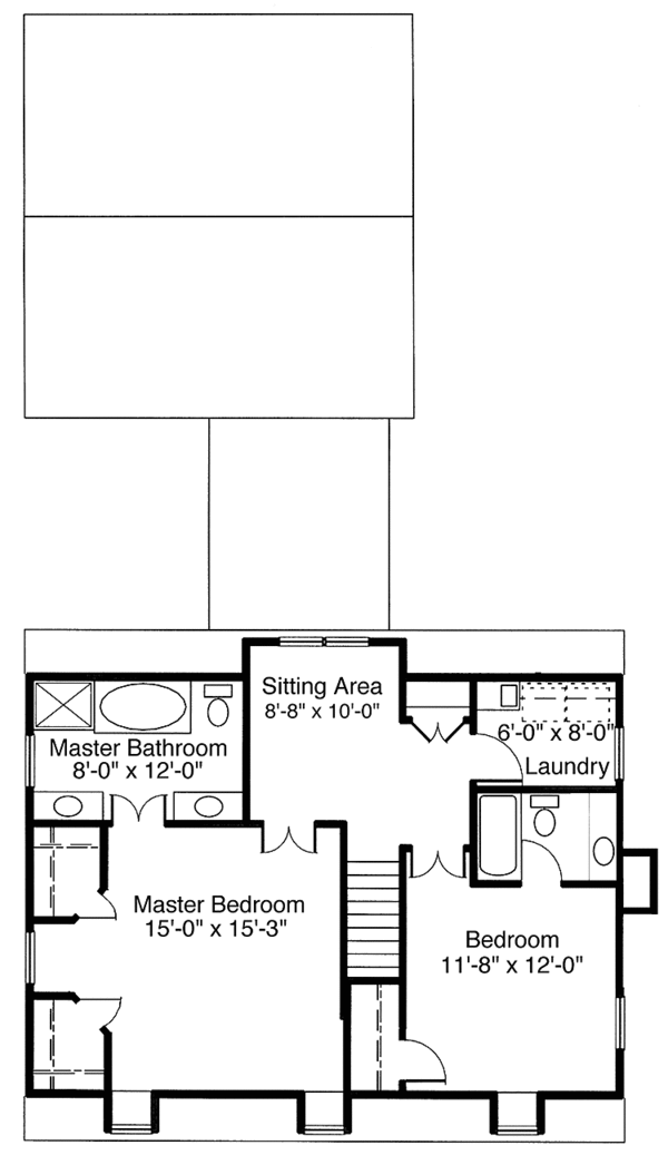 House Design - Colonial Floor Plan - Upper Floor Plan #992-5