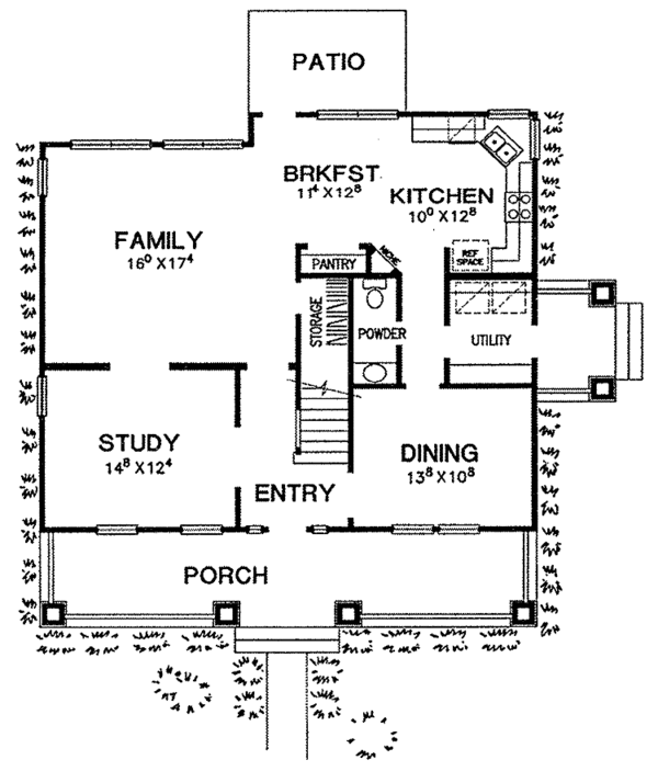 House Plan Design - Craftsman Floor Plan - Main Floor Plan #472-184