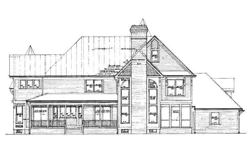 Architectural House Design - Exterior - Rear Elevation for Victorian House Plan #72-833 - 3 bed, 4 bath