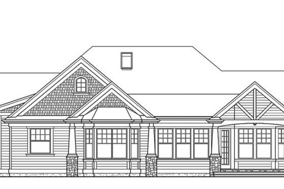 Exterior - Rear Elevation 2 for Traditional House Plan #132-542 - 3 bed, 2 bath