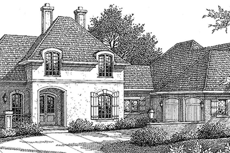 Home Plan - Exterior - Front Elevation 3 for Country House Plan #45-387 - 4 bed, 4.5 bath