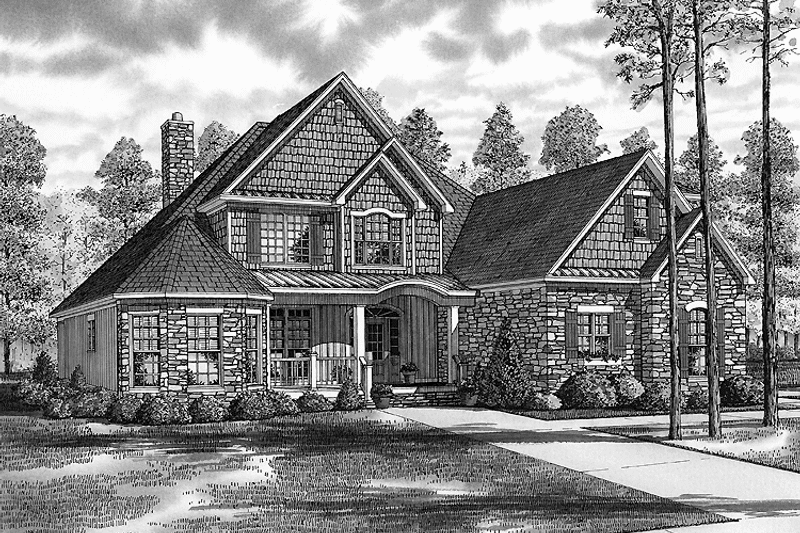 Home Plan - Exterior - Front Elevation 3 for Craftsman House Plan #17-2807 - 4 bed, 3 bath