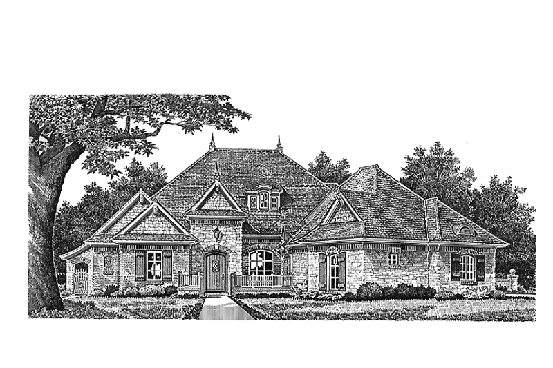 Architectural House Design - Exterior - Front Elevation 3 for European House Plan #310-1239 - 3 bed, 2.5 bath