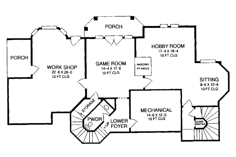 Home Plan - Floor Plan - Lower Floor 2 for Tudor House Plan #952-139 - 4 bed, 4 bath