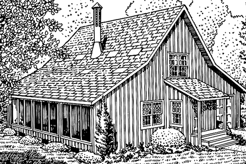 Home Plan - Cabin Exterior - Front Elevation Plan #320-1169