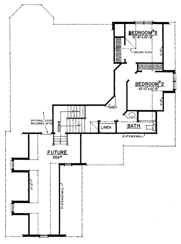 Dream House Plan - Country Floor Plan - Upper Floor Plan #1016-38