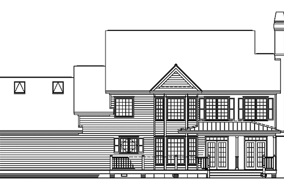 Exterior - Rear Elevation for Country House Plan #929-226 - 3 bed, 2.5 bath