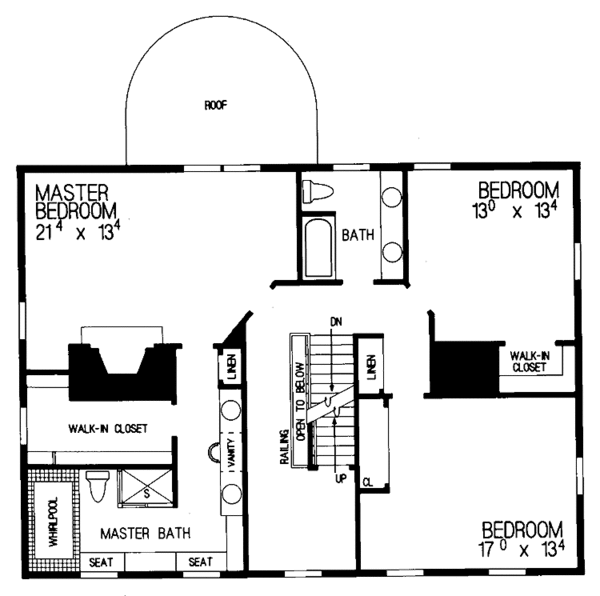 House Blueprint - Classical Floor Plan - Upper Floor Plan #72-818