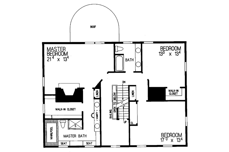 Home Plan - Floor Plan - Upper Floor for Classical House Plan #72-818 - 4 bed, 3.5 bath