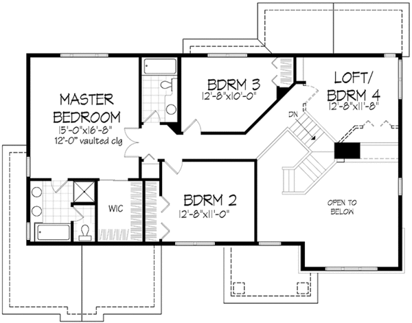 House Plan Design - Prairie Floor Plan - Upper Floor Plan #320-1080