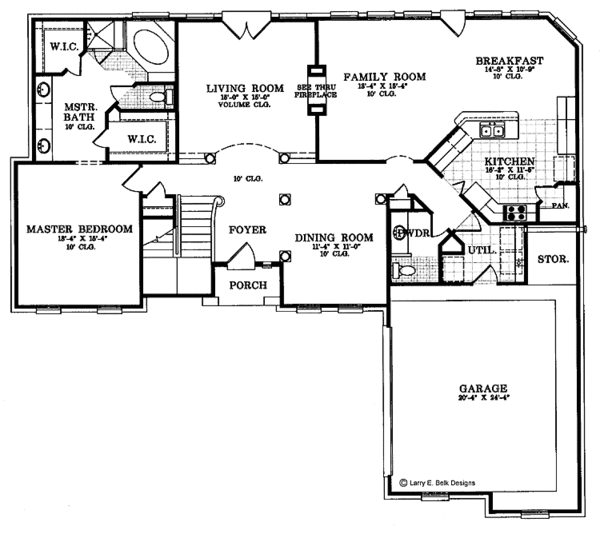 Architectural House Design - Traditional Floor Plan - Main Floor Plan #952-16