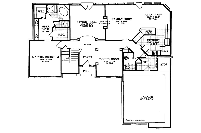 Dream House Plan - Floor Plan - Main Floor for Traditional House Plan #952-16 - 4 bed, 2.5 bath