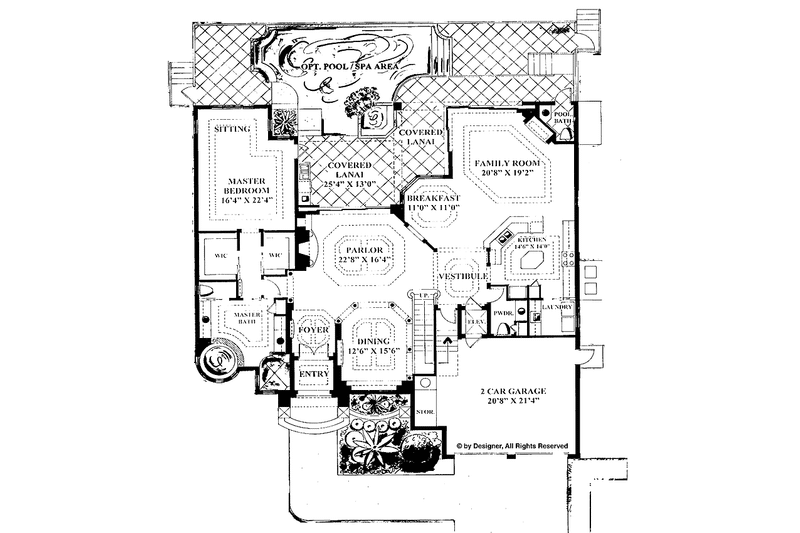 Dream House Plan - Floor Plan - Main Floor for Mediterranean House Plan #1017-59 - 4 bed, 4 bath