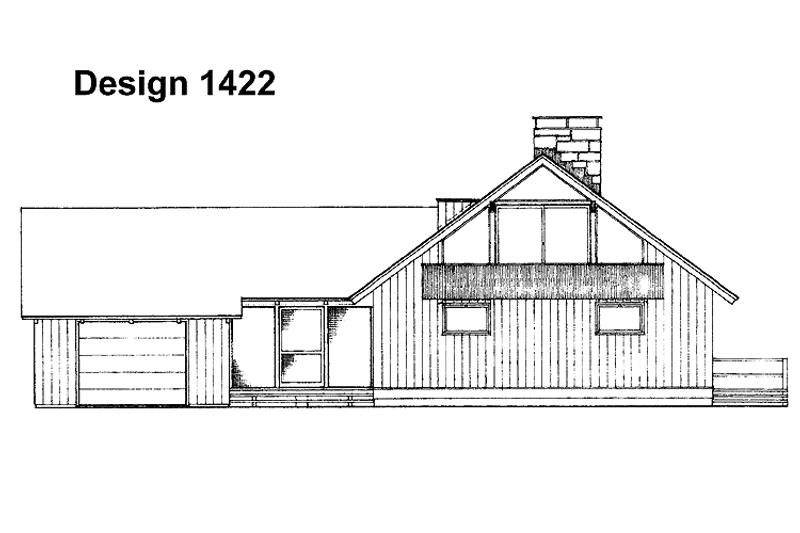 Home Plan - Exterior - Rear Elevation for Contemporary House Plan #72-524 - 4 bed, 2 bath