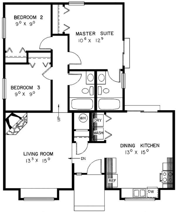 Home Plan - Bungalow Floor Plan - Main Floor Plan #60-899