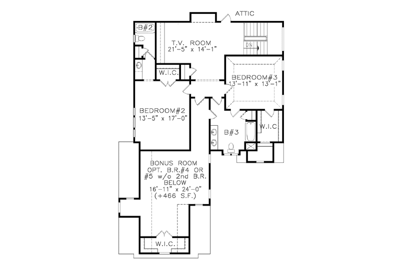House Plan Design - Floor Plan - Upper Floor for Traditional House Plan #54-317 - 4 bed, 3.5 bath