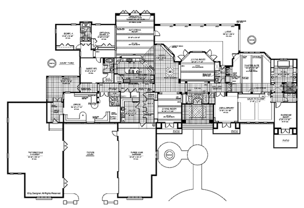 Architectural House Design - Mediterranean Floor Plan - Main Floor Plan #999-117
