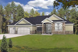 House Blueprint - Traditional Exterior - Front Elevation Plan #1037-17