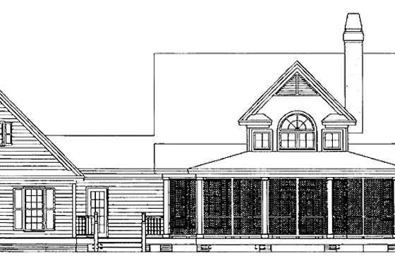 Exterior - Rear Elevation for Country House Plan #929-350 - 3 bed, 2.5 bath