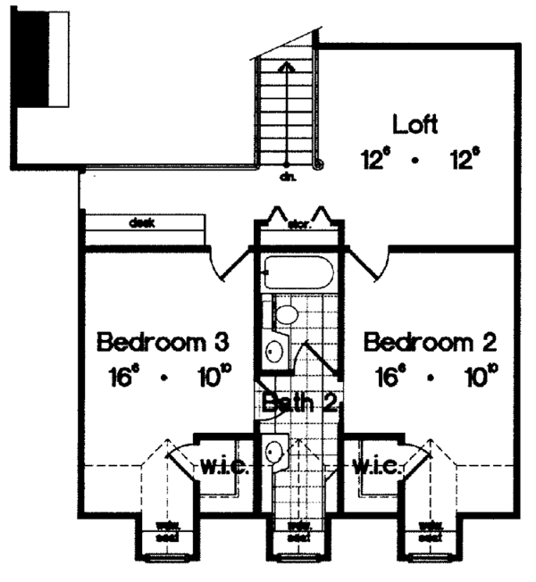 Architectural House Design - Mediterranean Floor Plan - Upper Floor Plan #417-654