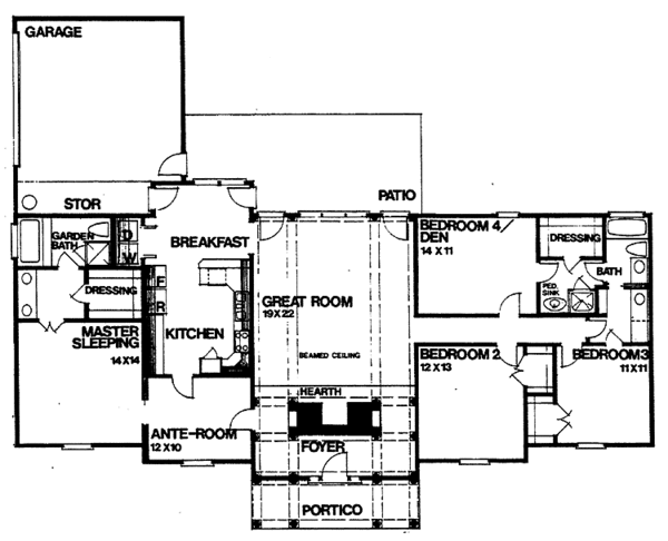 Home Plan - Colonial Floor Plan - Main Floor Plan #30-278