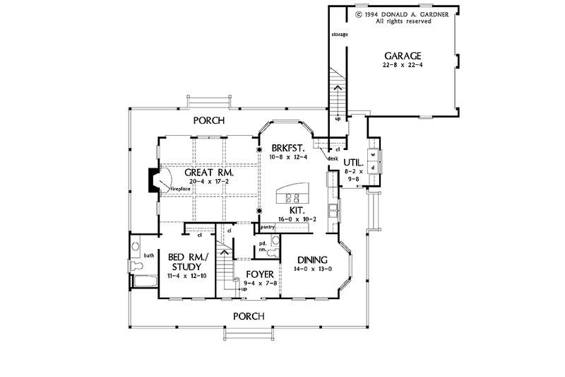 Home Plan - Floor Plan - Main Floor for Country House Plan #929-546 - 4 bed, 3.5 bath