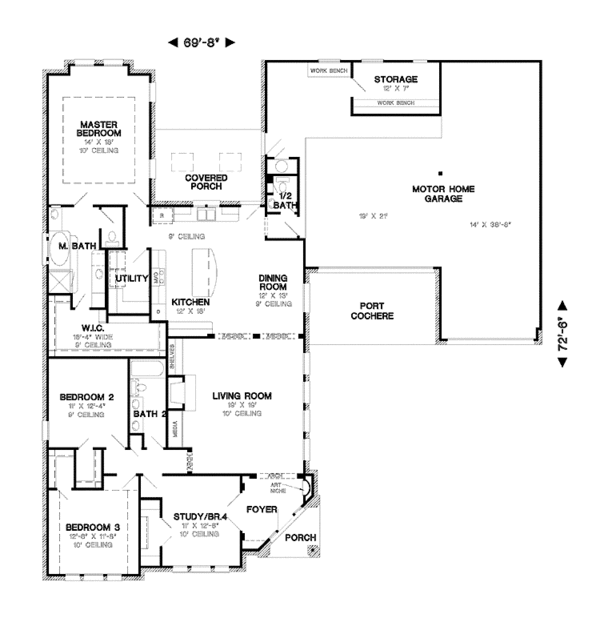 House Design - European Floor Plan - Main Floor Plan #968-7