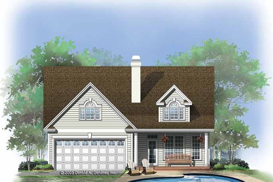 Exterior - Rear Elevation 1 for Traditional House Plan #929-770 - 3 bed, 2.5 bath
