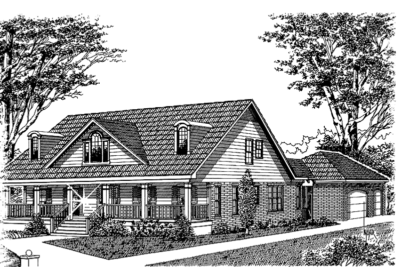 Architectural House Design - Country Exterior - Front Elevation Plan #15-341
