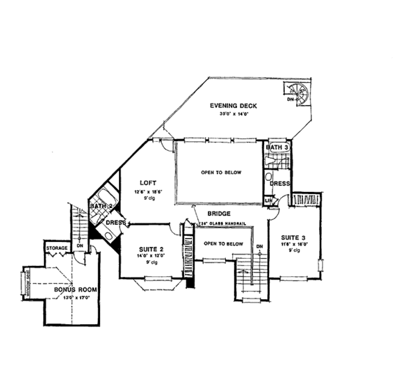 House Design - Country Floor Plan - Upper Floor Plan #1007-11