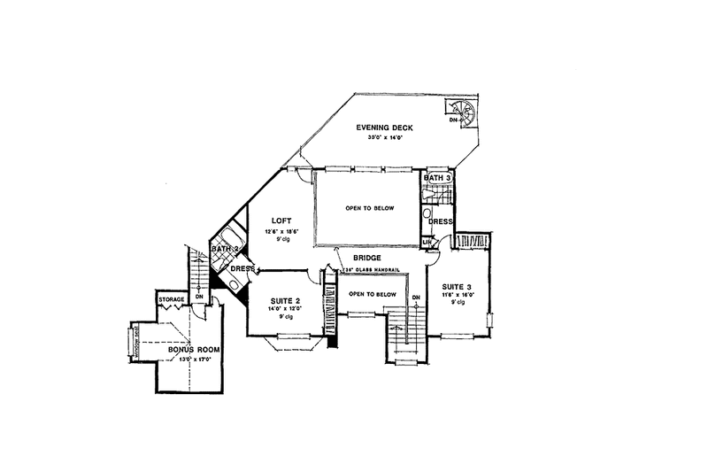 Architectural House Design - Floor Plan - Upper Floor for Country House Plan #1007-11 - 3 bed, 4.5 bath