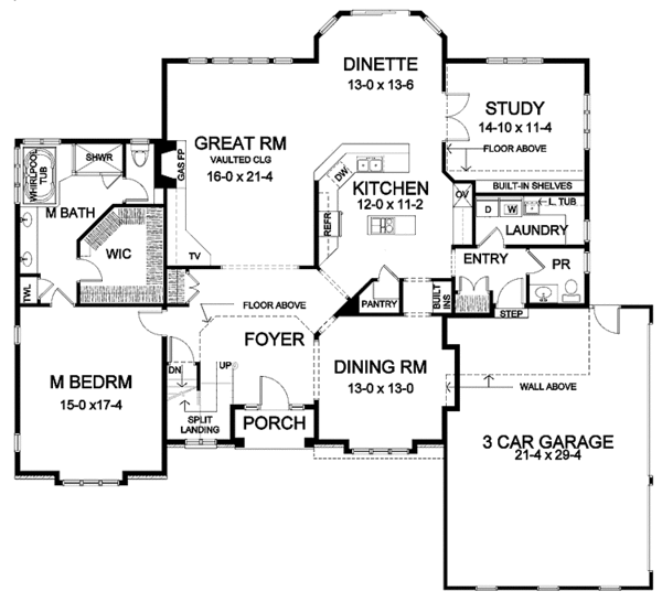 House Design - Traditional Floor Plan - Main Floor Plan #328-419