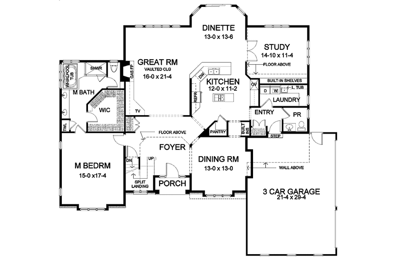 Dream House Plan - Floor Plan - Main Floor for Traditional House Plan #328-419 - 4 bed, 3.5 bath