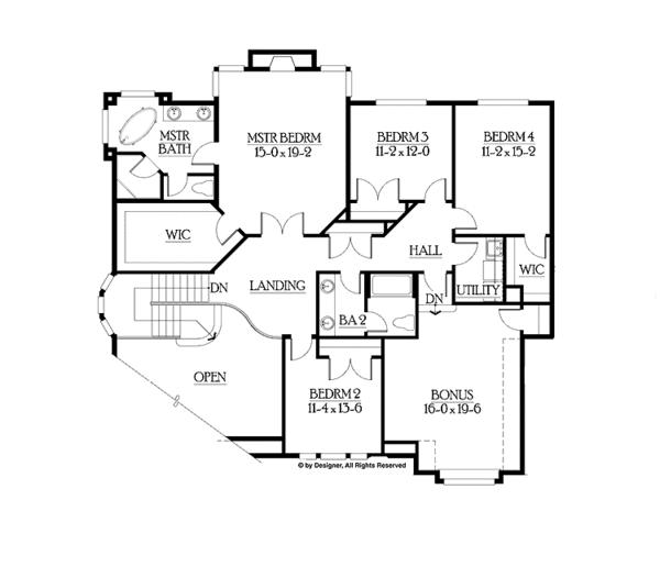 Home Plan - Craftsman Floor Plan - Upper Floor Plan #132-454