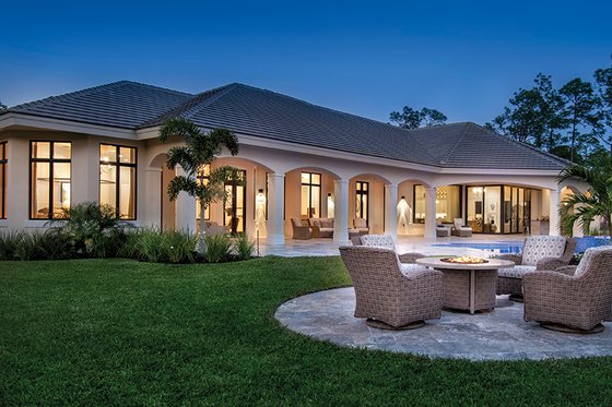 Exterior - Rear Elevation 2 for Mediterranean House Plan #930-473 - 4 bed, 4.5 bath