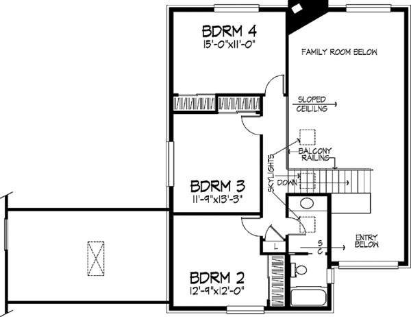 House Plan Design - Mediterranean Floor Plan - Upper Floor Plan #320-796