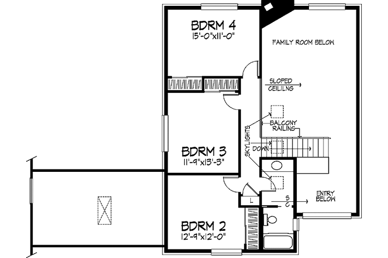 Home Plan - Floor Plan - Upper Floor for Mediterranean House Plan #320-796 - 4 bed, 3 bath