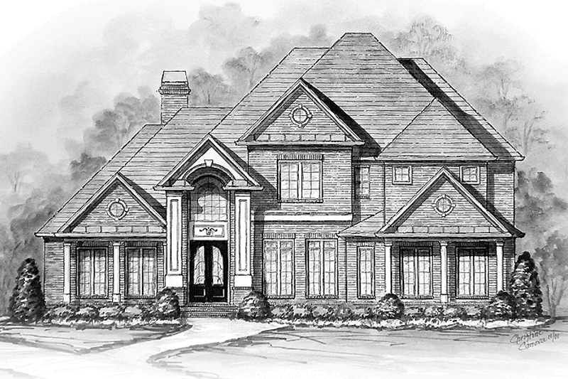 Dream House Plan - Traditional Exterior - Front Elevation Plan #54-201