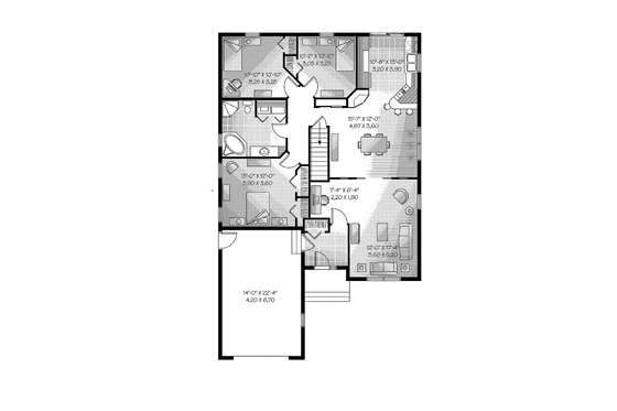 Floor Plan - Main Floor for Traditional House Plan #23-2430 - 3 bed, 1 bath