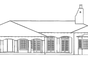 Exterior - Rear Elevation for Adobe / Southwestern House Plan #930-307 - 3 bed, 2 bath