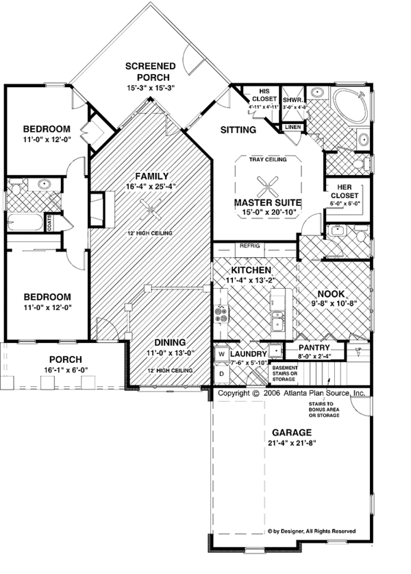 Home Plan - Craftsman Floor Plan - Main Floor Plan #56-692