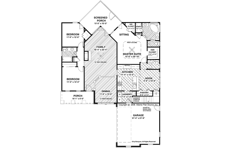 Dream House Plan - Floor Plan - Main Floor for Craftsman House Plan #56-692 - 3 bed, 2.5 bath