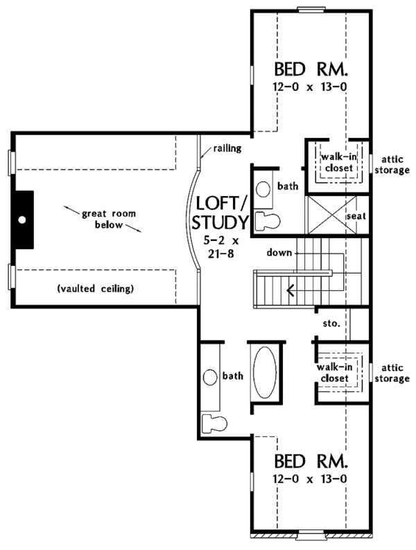 Architectural House Design - Country Floor Plan - Upper Floor Plan #929-728