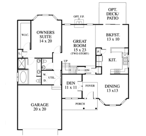 Dream House Plan - Country Floor Plan - Main Floor Plan #1053-70